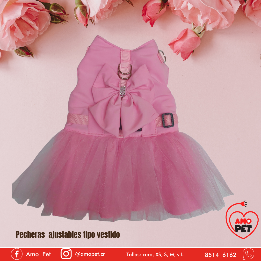 Pechera vestido  Rosa con tutu
